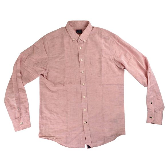 UNTUCKit Other - UNTUCKit Mens Pink Long Sleeve Linen Shirt L